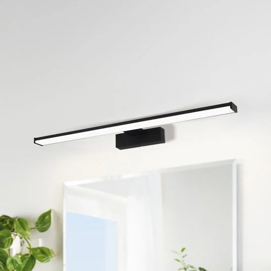 Aplique de pared LED Pandella 1, longitud 60 cm, negro, aluminio