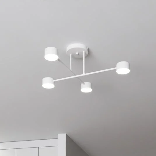 Plafón Modus 4, acero, 4 luces, GX53, blanco