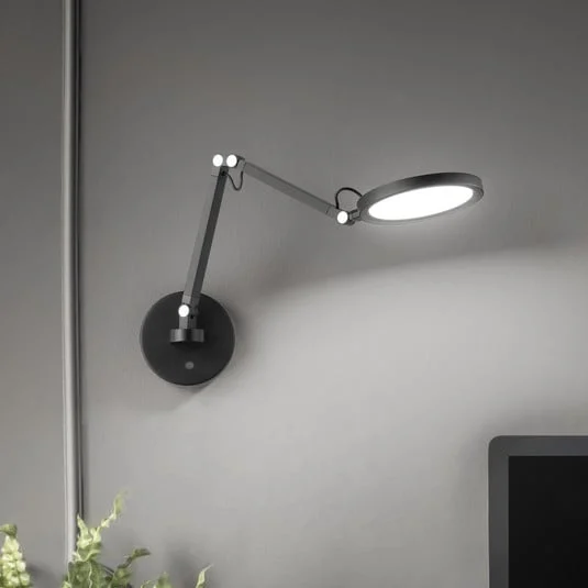 Aplique de pared LED Regina, negro, CCT, atenuable, regulable