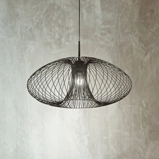 Lámpara colgante Fassa, negra, Ø 60 cm, metal