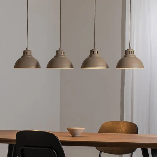 Lámpara colgante Sven, 4 luces, beige, acero