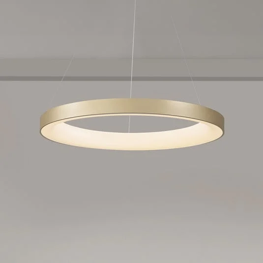 Lámpara colgante LED Niseko II, control remoto, Ø 50cm color dorado