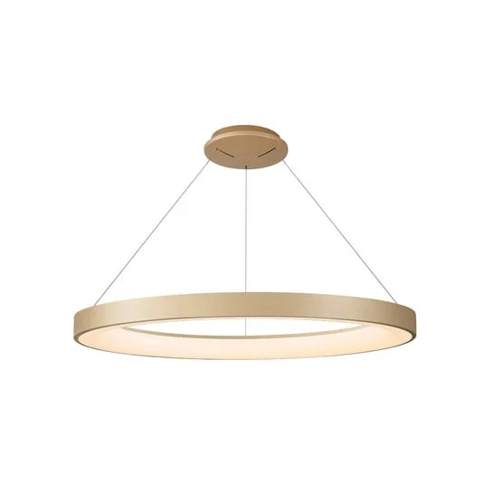 Lámpara colgante LED Niseko II, control remoto, Ø 65cm color dorado