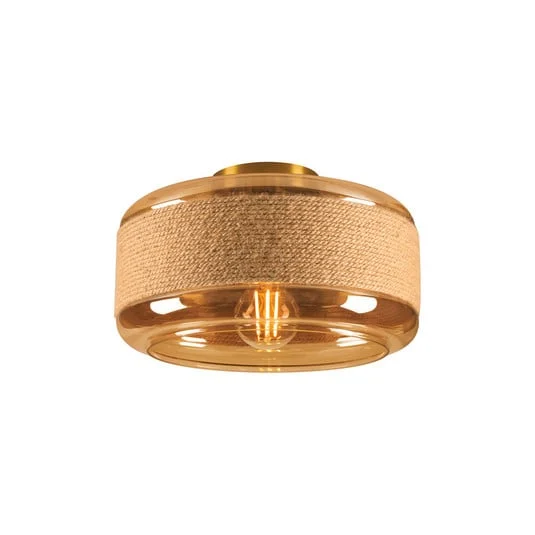 Lámpara de techo SLV Pantilo Rope 27 marrón/ámbar/oro vidrio Ø 27 cm