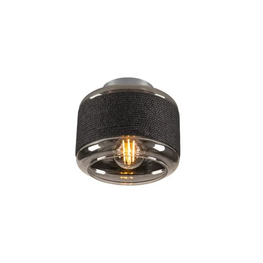 Lámpara de techo SLV Pantilo Rope 19, negro/gris/plata, cristal
