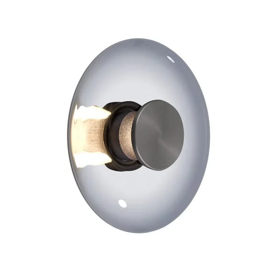 Aplique de pared LED PURE Vitrum, gris, cristal/aluminio, Ø 22 cm