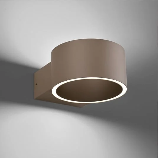 Aplique de pared LED PURE Clipse, color bronce, aluminio Ø 15 cm
