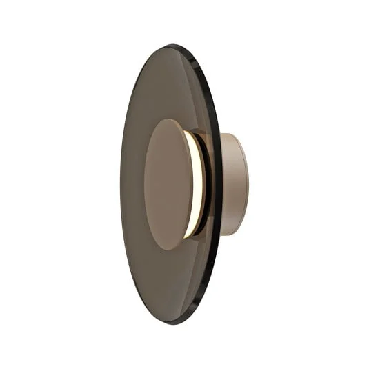 Aplique de pared LED PURE Moon, bronce, Ø 32 cm, cristal/aluminio