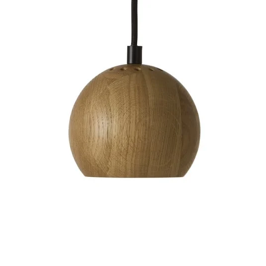 Lámpara colgante FRANDSEN Ball, roble, Ø 12 cm, madera