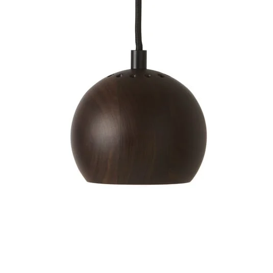 Lámpara colgante FRANDSEN Ball, nogal, Ø 12 cm, madera