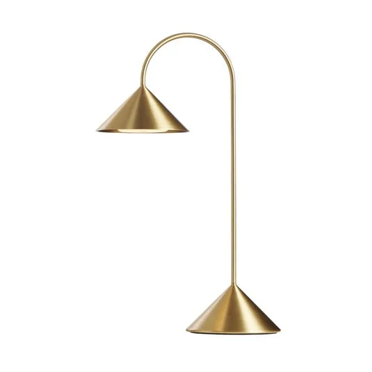 Lámpara de mesa recargable LED FRANDSEN Grasp, color latón, altura 47 cm
