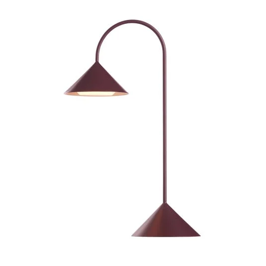 Lámpara de mesa recargable LED FRANDSEN Grasp, roja, altura 47 cm, metal