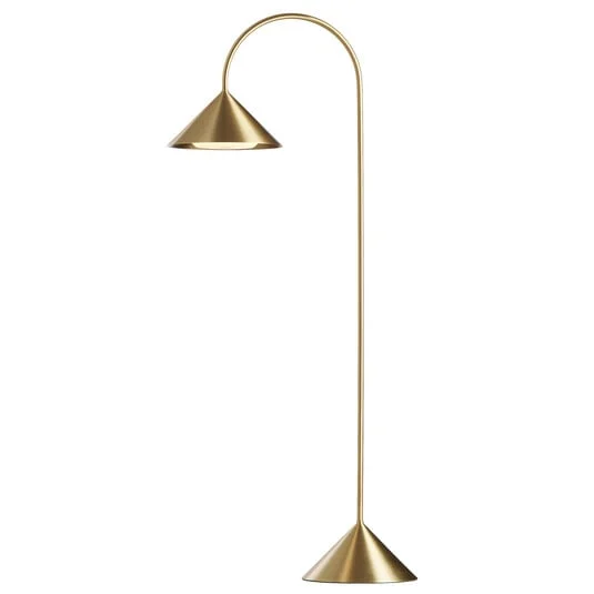 Lámpara de pie LED FRANDSEN Grasp, color latón, altura 72 cm