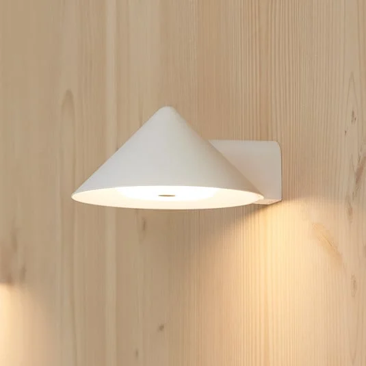 Aplique de pared LED recargable FRANDSEN Grasp, blanca, ancho 15 cm