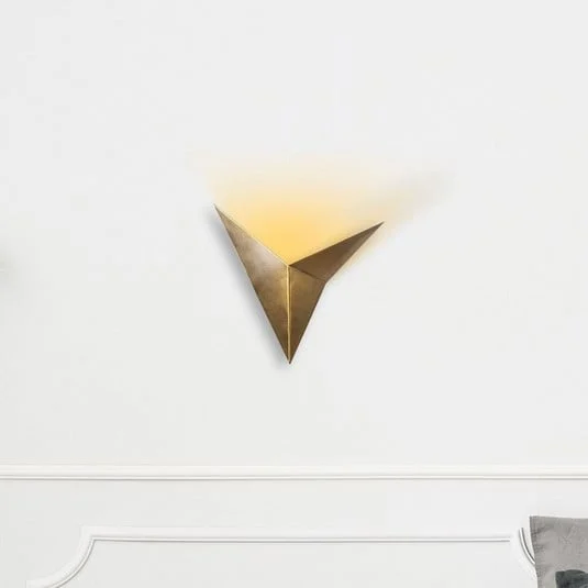 Aplique de pared Bird 3203, oro antiguo, metal, triangular