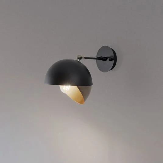Aplique de pared Berceste 252-A, negro/dorado, metal, Ø 20 cm