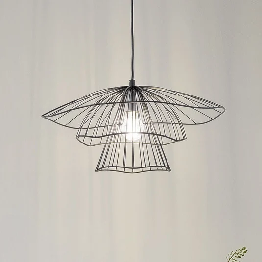 Lámpara colgante Tel 6504, negro, hierro, Ø 50 cm