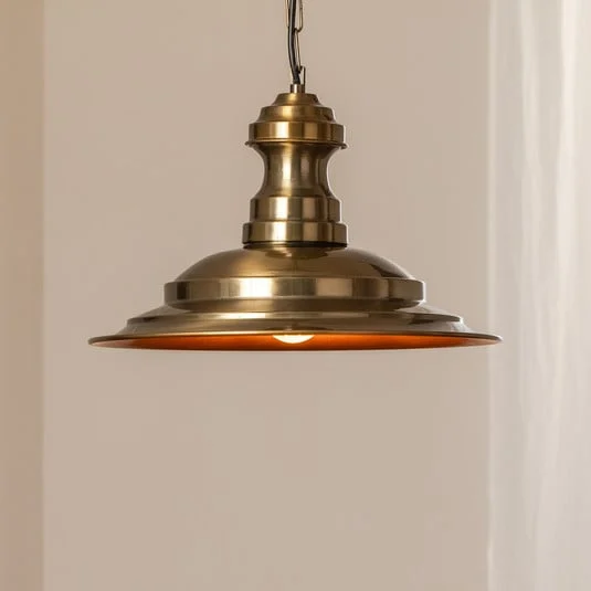Lámpara colgante Sivani MR-637, oro antiguo, metal, Ø 39 cm