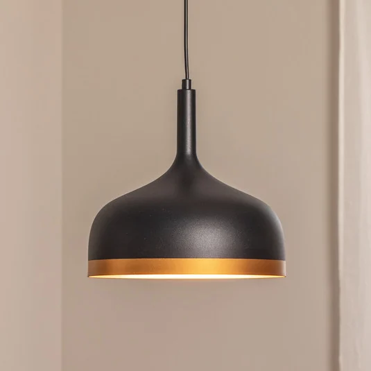 Lámpara colgante Sivani MR-826, negro/dorado, metal, Ø 30 cm