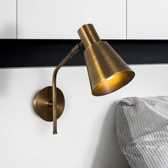 Aplique de pared Sivani MR-663, oro antiguo, metal, Ø 15 cm