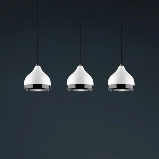 Lámpara colgante Yildo 6878 blanco/negro metal 3 luces lineal
