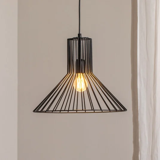 Lámpara colgante Fellini MR-757, negro, metal, Ø 38 cm