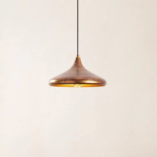 Lámpara colgante Barek 11545, latón bruñido, metal, Ø 34 cm
