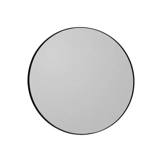 Espejo AYTM Circum, gris/negro, Ø 70 cm, cristal, madera MDF