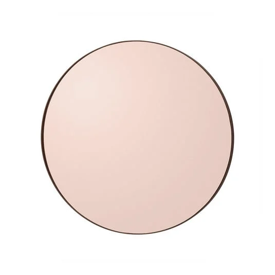 Espejo Circum de AYTM, color rosa, Ø 70 cm, cristal, madera MDF