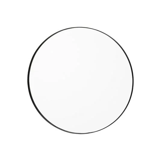 Espejo AYTM Circum, transparente/negro, Ø 70 cm, cristal, madera MDF