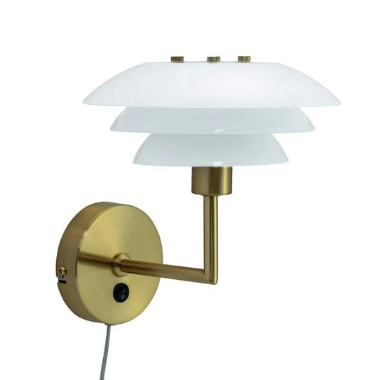 Dyberg Larsen aplique de pared DL20, opal/bronce, cristal