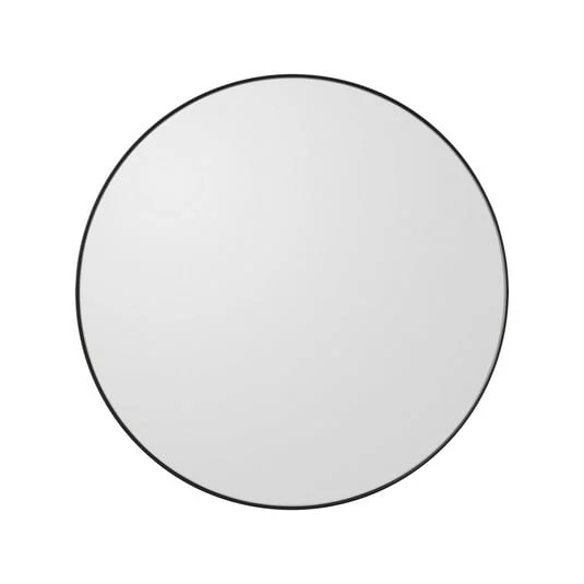 Espejo AYTM Circum, transparente/negro, Ø 50 cm, cristal, madera MDF