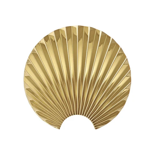 Gancho AYTM Concha, dorado, decoración mural, altura 11,5 cm