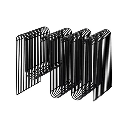 AYTM Revistero Curva, negro, ancho 40 cm, acero