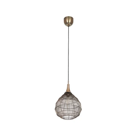 Lámpara colgante Soraya, Ø 42 cm, metal, latón envejecido, forma esférica