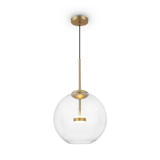 Maytoni Lámpara colgante LED Cometa, color dorado, cristal, Ø 35 cm