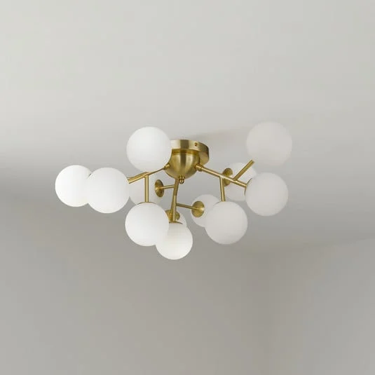 Plafón Maytoni Dallas, 12 luces, dorado/blanco