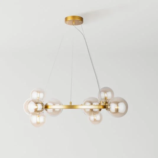 Maytoni lámpara colgante Dallas, 11 luces, dorado/ámbar