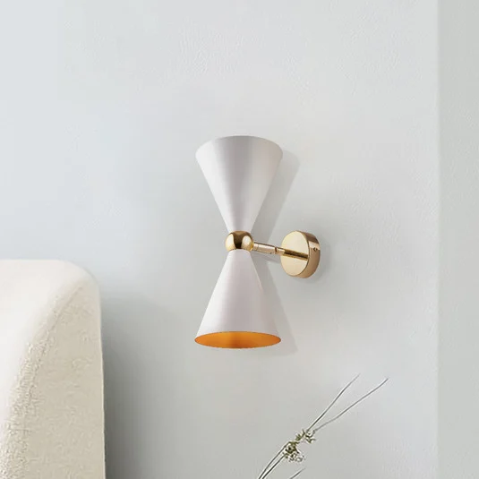 Maytoni aplique de pared Vesper, blanco/oro, 2 luces, metal
