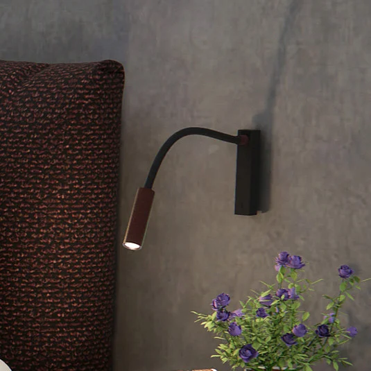Molto Luce Arok aplique de pared LED, negro/café, aluminio