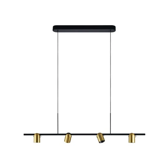 Molto Luce lámpara colgante Nuun PD, negro/oro, aluminio, 4 luces.