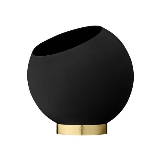 Maceta Globe de AYTM, Ø 21 cm, negro, aluminio, acero