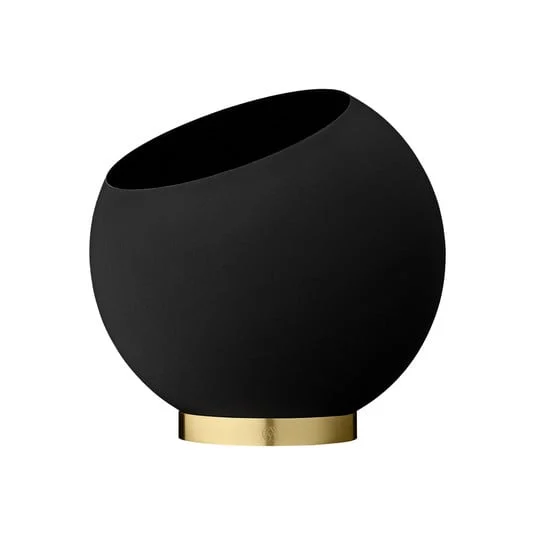 Maceta Globe de AYTM, Ø 30 cm, negro, aluminio, acero