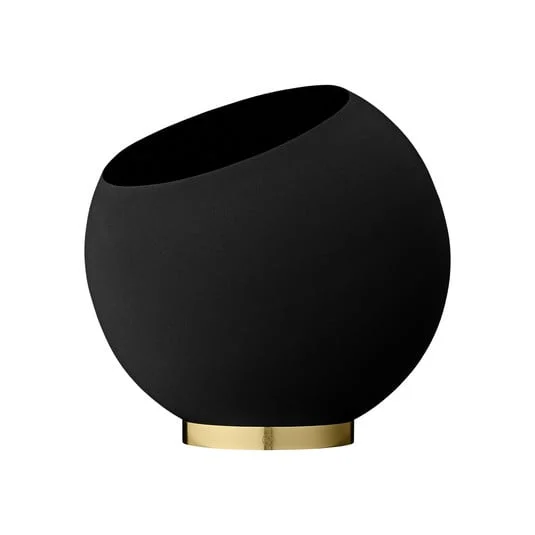 AYTM Maceta Globe, Ø 37 cm, negro, aluminio, acero