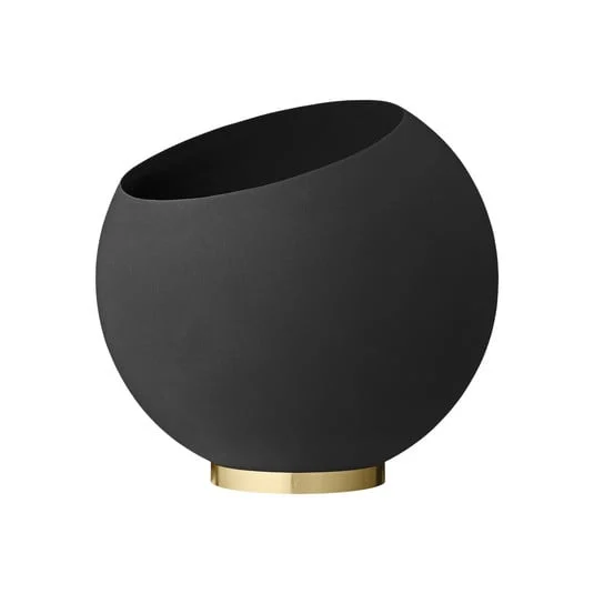 Maceta AYTM Globe, Ø 60 cm, negra, aluminio, acero