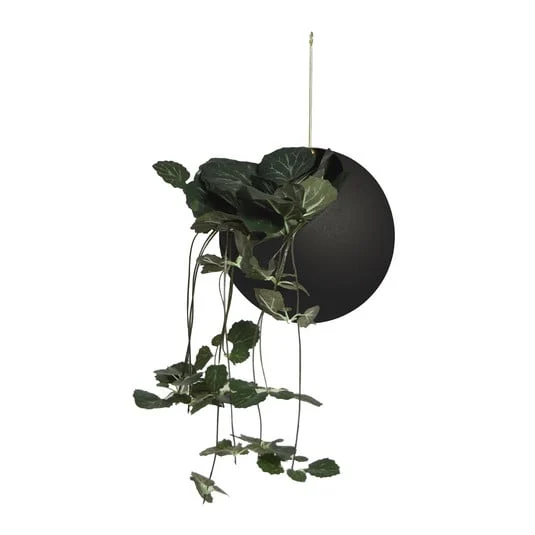 Maceta Globe de AYTM, colgante, Ø 17 cm, negro, aluminio