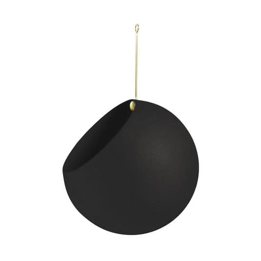 Maceta Globe de AYTM, colgante, Ø 21 cm, negro, aluminio