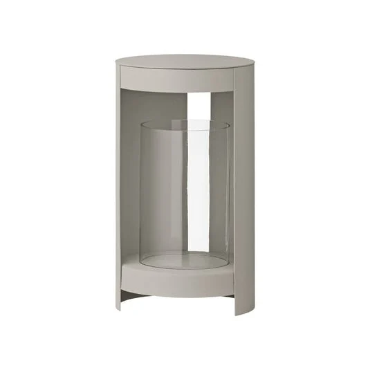 Farol AYTM Ora, marrón grisáceo, altura 28,2 cm, vidrio, aluminio