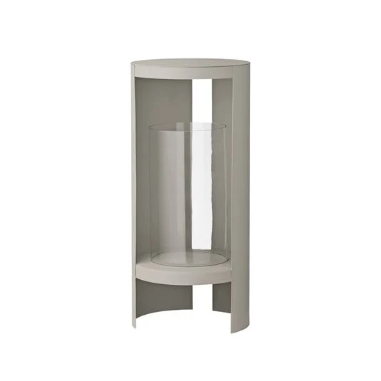 Farol AYTM Ora, marrón grisáceo, altura 58,4 cm, vidrio, aluminio