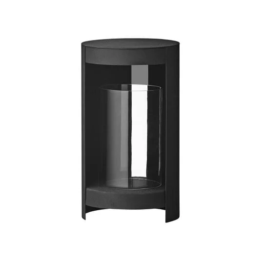 Farol AYTM Ora, negro, altura 28,2 cm, vidrio, aluminio